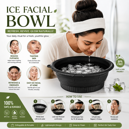 Silicone Ice Facial Bowl - Cooling skincare tool for at-home ice facial therapy
